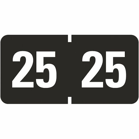 Smead Year Labels, 2025, Color-Coded, 1-1/2inx3/4in, Black SMD68325